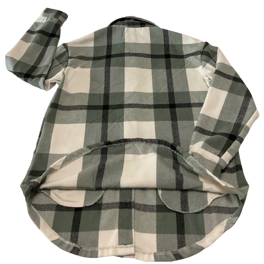 Ecothreads Women's Plaid Shirt Jacket Green Black White Size Medium - Picture 6 of 10